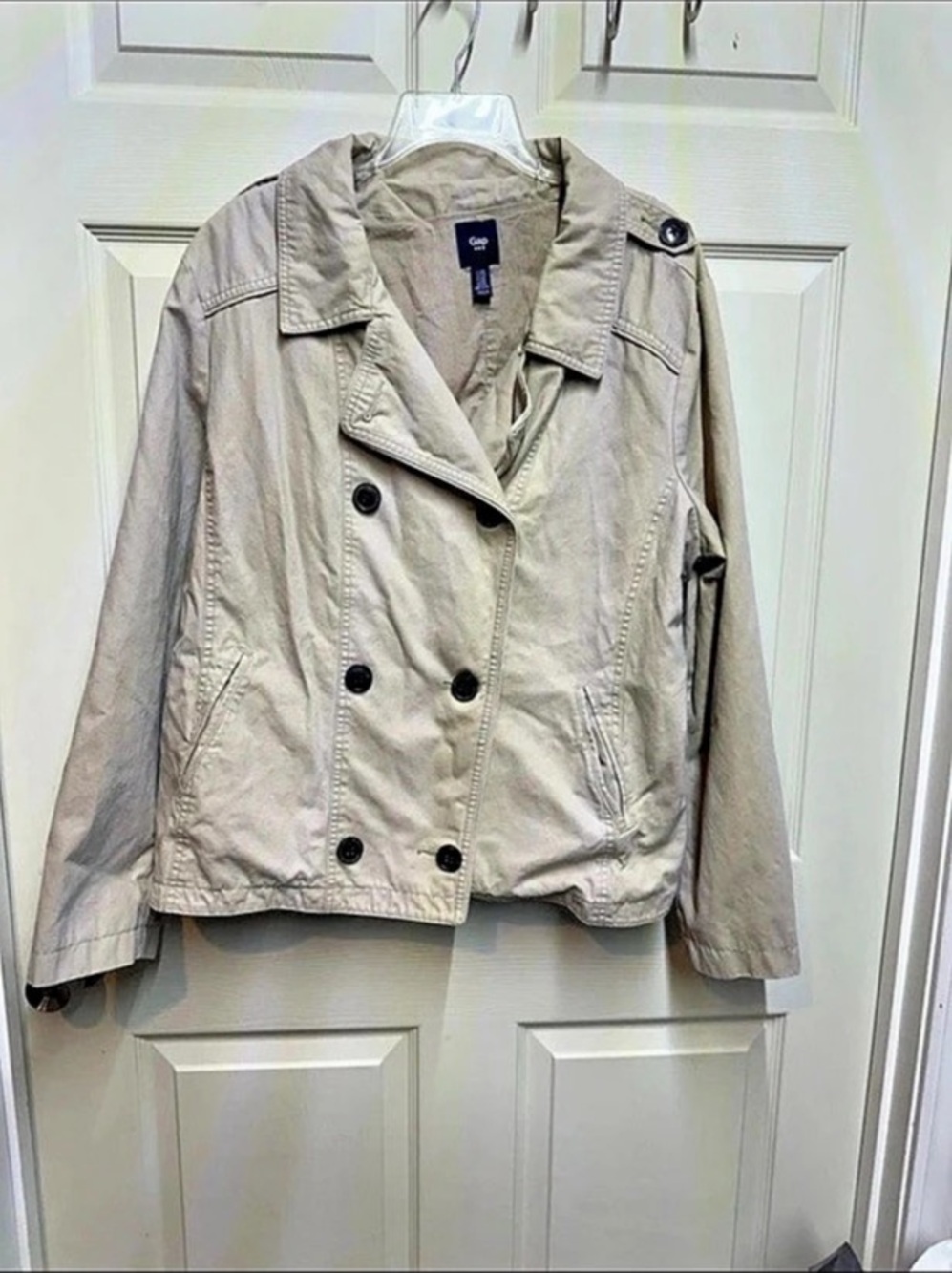 Gap Women's Double-Breasted Jacket khaki XL